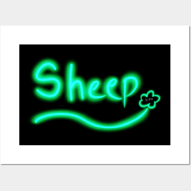 Glow Sheep Wall Art by Wolfgon Designs